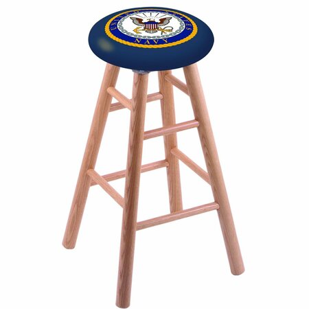 HOLLAND BAR STOOL CO Oak Counter Stool, Natural Finish, U.S. Navy Seat RC24OSNat